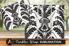 Ornate Floral Damask Pattern Black And White Tumbler Product Image 1