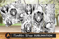 Striped Animals Line Art Seamless Pattern Tumbler Product Image 1