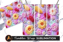 Sweet Food And Floral Pattern Tumbler Png Product Image 1