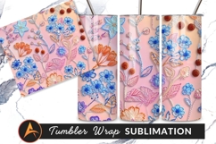 Embroidered Colorful Floral Pattern Tumbler Png Product Image 1