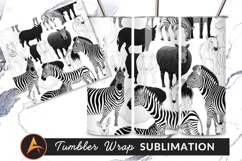 Zebra And Animal Crowd Artwork Tumbler Png Product Image 1