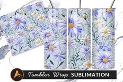 Floral Pattern With Daisies Tumbler Png Product Image 1
