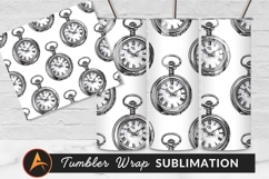 Seamless Pattern Vintage Silver Pocket Watches Illustration Product Image 1