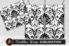 Black And White Damask Floral Pattern Product Image 1