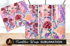 Elegant Floral Pattern With Carnations And Foxgloves Tumbler Product Image 1