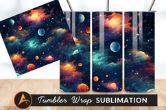 Colorful Planets And Nebulae In Deep Space Tumbler Product Image 1