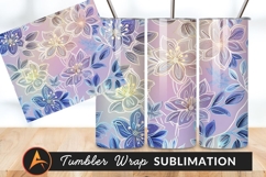 Floral Background With Outlines Tumbler Png Product Image 1
