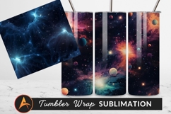 Colorful Nebulae With Planets And Stars Tumbler Png Product Image 1