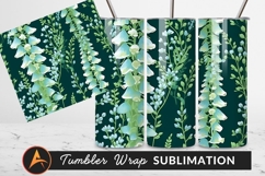Elegant Floral Pattern With Green Background Tumbler Png Product Image 1