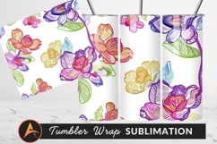 Colorful Floral Pattern For Tumbler Png Projects Product Image 1