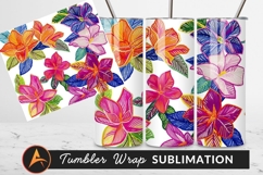 Bright Colorful Floral Pattern Tumbler Png Design Product Image 1