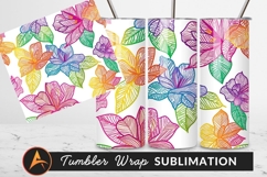Colorful Floral Sketch Style Pattern Tumbler Png Product Image 1