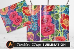 Bright Colorful Floral Pattern Design Tumbler Png Product Image 1