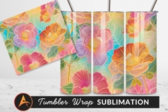 Colorful Floral Illustration Tumbler Png Design Product Image 1