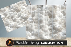 Abstract White Foam Texture Tumbler Png Design Product Image 1