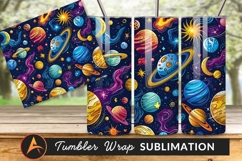 Colorful Planets Stars Galaxy Pattern Tumbler Png Product Image 1
