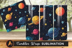 Cosmic Space Planets And Stars Pattern Tumbler Png Product Image 1