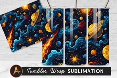 Colorful Space Galaxy Abstract Art Tumbler Png Product Image 1