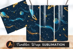 Cosmic Planets And Stars Seamless Vector Pattern Product Image 1