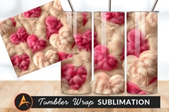 Fluffy Hearts Background Romantic Tumbler Png Design Product Image 1