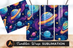 Colorful Planets And Stars Seamless Cosmic Pattern Product Image 1