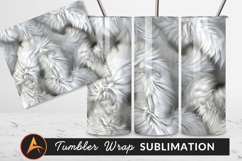 Abstract White Feathered Texture Tumbler Png Product Image 1