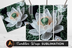 Intricate White Lotus Flower On Dark Backdrop Product Image 1