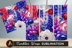 Colorful Paper Flowers Floral Background Tumbler Png Product Image 1