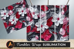 Papercut Flowers Seamless Pattern Tumbler Png Artwork Product Image 1