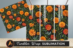 Orange And Red Floral Seamless Pattern Design Product Image 1