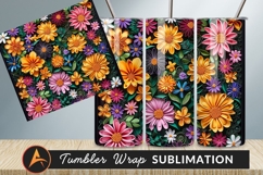 Colorful Paper Flowers With Leaves Background Product Image 1