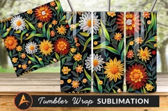Quilled Floral Pattern Elegant Colorful Black Background Product Image 1