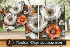 Elegant Paper Flower Arrangement Tumbler Png Design Product Image 1