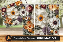 Paper Quilled Floral Art Tumbler Png Product Image 1