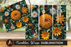 Paper Quilled Floral Art Bright Colors Tumbler Png Product Image 1