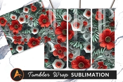Elegant Red And White Paper Flower Art Product Image 1