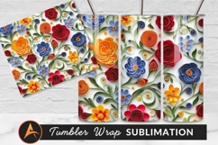 Quilling Flowers Art Tumbler Png Design Product Image 1