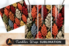 Knitted Autumn Leaves Tumbler Png Background Product Image 1