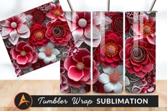 Elegant Floral Design For Tumbler Png Product Image 1