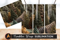 Knitted Forest Landscape Detailed Tumbler Png Design Product Image 1