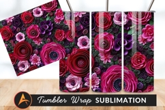 Floral Background With Purple And Pink Roses Tumbler Product Image 1