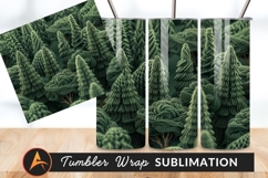 Abstract Woven Green Trees Tumbler Png Product Image 1