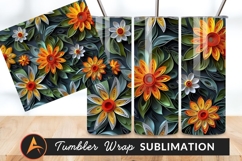 Paper Quilling Floral Design Tumbler Png Product Image 1