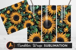 Elegant Sunflower Design For Tumbler Png Art Product Image 1