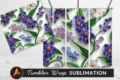 Quilled Paper Flowers Illustration For Tumbler Png Product Image 1