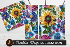 Colorful Quilled Paper Flowers Art Design Product Image 1