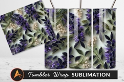 Quilled Floral Art With Violet And Cream Tumbler Product Image 1