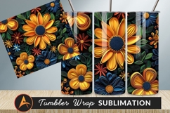 Colorful Paper Cut Flowers Tumbler Png Design Product Image 1