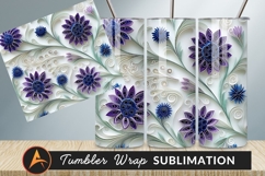 Quilled Paper Floral Design Tumbler Png Image Product Image 1