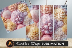 Elegant Pastel Flowers Arrangement Tumbler Png Background Product Image 1
